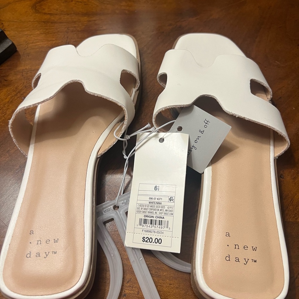 A New Day Cream Slide Sandals